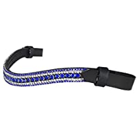 Equipride EQUIPIRDE BLING BROWBAND RELASE RÁPIDA PARA BRIDLES HERMOSO DIAMANTE AZUL ROYAL